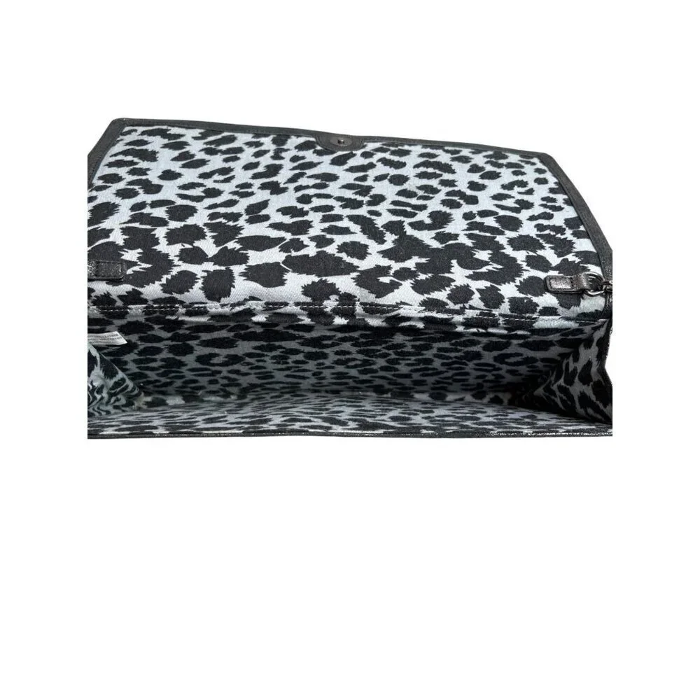 Betsey Johnson Faux Snake Skin Black Matallic Box Animal Print Clutch